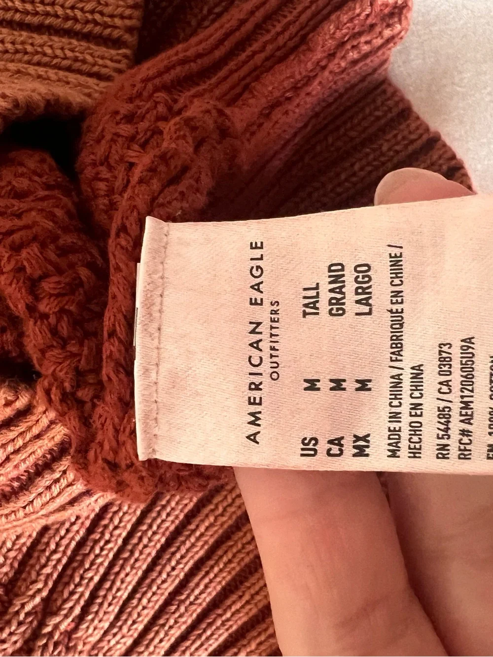✨American Eagle Cable Knit Sweater Dress M Rust Terracotta Cottagecore Fall